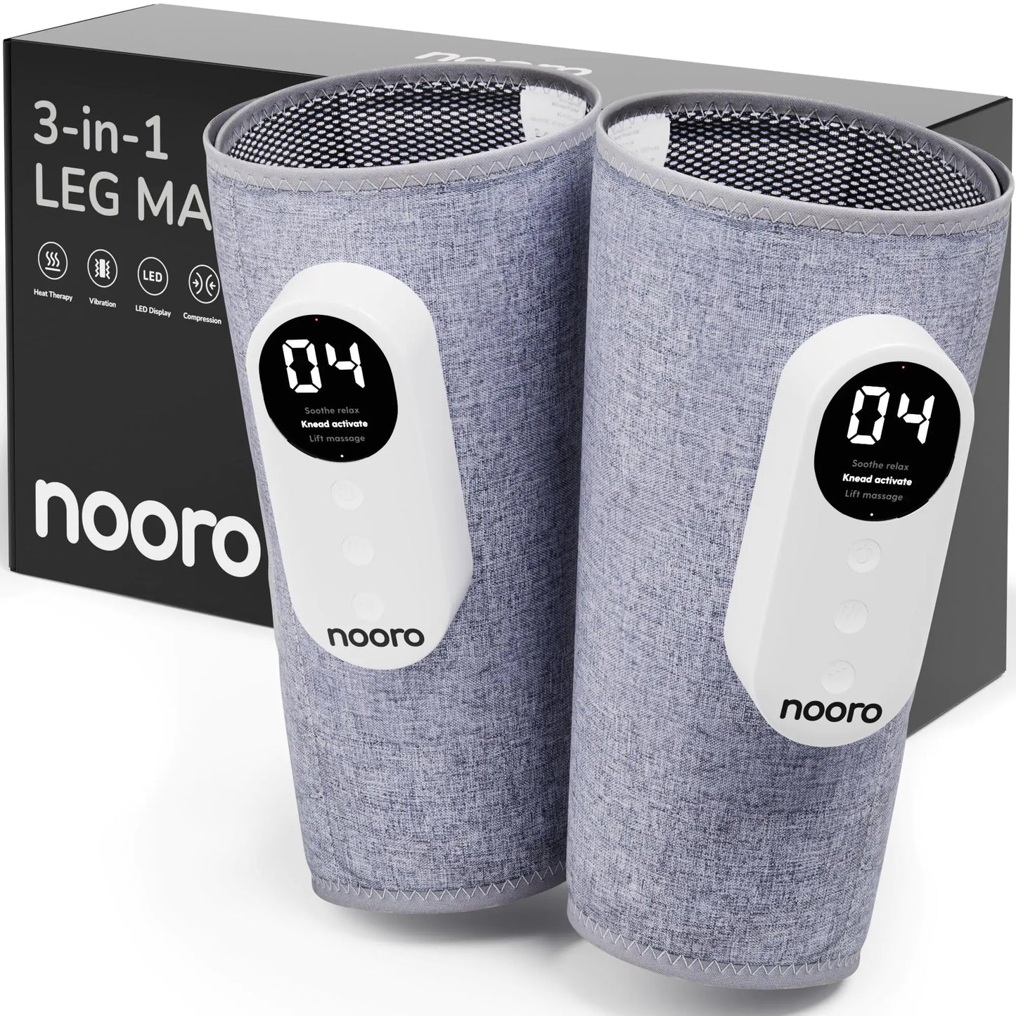 nooro 3-in-1 Leg Massager - Advanced System - Support for Legs and Feet Discomfort Helps with Muscle Stiffness Stimulates Natural Calf Wellness